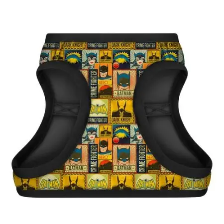 Шлея для собак м'яка WAUDOG Clothes з QR паспортом, малюнок "Бетмен вінтаж", XS4,В 36-39 см, С 26-28 см