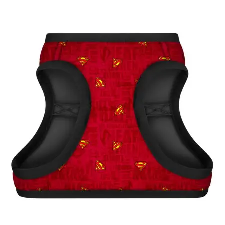 Шлея для собак м'яка WAUDOG Clothes з QR паспортом, малюнок "Супермен червоний", S1, В 40-45 см, С 29-31 см