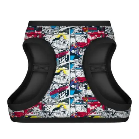 Шлея для собак м'яка WAUDOG Clothes з QR паспортом, малюнок "Супермен комікс", S1, В 40-45 см, С 29-31 см