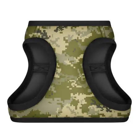 Шлея для собак м'яка WAUDOG Clothes з QR паспортом, "Мілітарі", S1, В 40-45 см, С 29-31 см