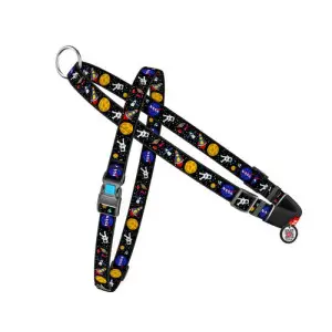 Шлея для собак быстросъемная WAUDOG Nylon c QR паспортом, рисунок "NASA", пластиковый фастекс, Ш 15 мм, А 40-55 см, В 45-60 см
