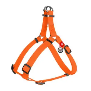 Шлея для собак водостійка WAUDOG Waterproof, з QR-паспортом, 
металева пряжка-фастекс, XS, Ш 15 мм, Д 30-39 см помаранчевий