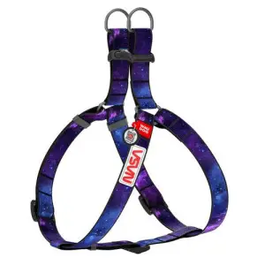 Шлея для собак WAUDOG Nylon з QR-паспортом, малюнок "NASA21", пластиковий фастекс, L, Ш 25, А=В 60-85 см