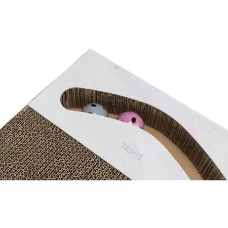 Царапка Trixie XXL для кошек, с двумя шариками, картон, 70х6х38 cм (песочный)