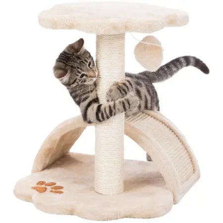 Когтеточка Trixie Junior Vitoria для кошек, бежевая, 36х36х43 см (сизаль/плюш)