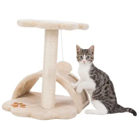 Когтеточка Trixie Junior Vitoria для кошек, бежевая, 36х36х43 см (сизаль/плюш)