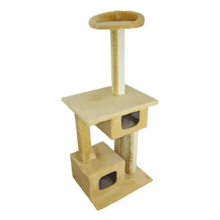 Дряпка Lucky Pet будинок "Говерла" хутро, бежевий, 54x54x129см