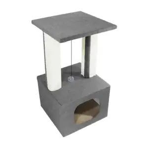 Дряпка Lucky Pet будинок "Грот Люкс" сірий, 33х33х64см
