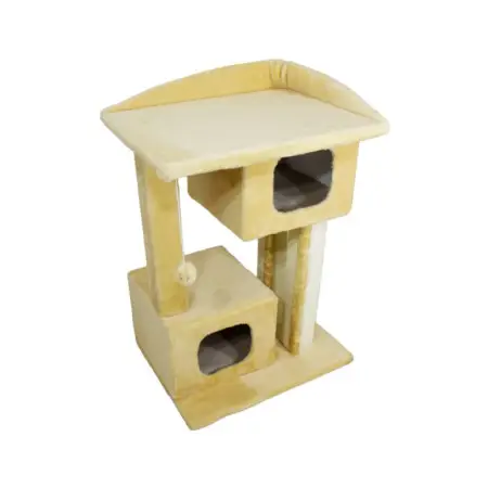 Когтетчока Lucky Pet дом "Каньон" мех, бежевый, 57x44x79см