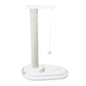 Когтеточка Lucky Pet с подвеской белая, 4 шарика, 2 яруса, 43*26*58см (арт. 197503)