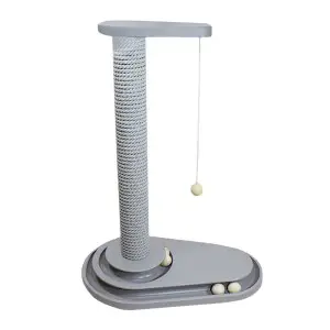 Когтеточка Lucky Pet с подвеской серая, 4 шарика, 2 яруса, 8мм_43*26*58см