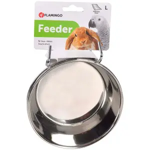 Flamingo Feeder With Hook ФЛАМІНГО ГОДІВНИЦЯ НАВІСНА з гачками для кроликів, великих папуг , 15 см, 980 мл