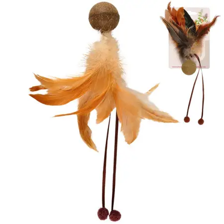 Flamingo Catnip Ball & Feather ФЛАМИНГО МЯЧ С ПЕРЬЕМ игрушка с кошачьей мятой для кошек