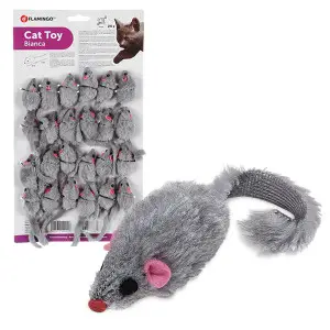 Flamingo Furry Mouse Grey ФЛАМІНГО МИША СІРА іграшка з брязкальцем і котячою м’ятою для котів