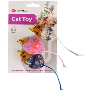 Flamingo Mohaire Mouse ФЛАМІНГО ВОВНЯНА МИША іграшка з котячою м’ятою для котів