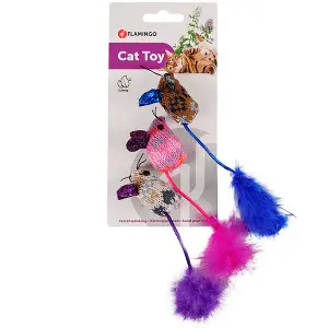 Flamingo Mohaire Mouse Glamour ФЛАМІНГО ВОВНЯНА МИША ГЛАМУР іграшка з котячою м’ятою для котів
