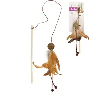 Flamingo Penken Dangler with Catnip Ball ФЛАМІНГО М’ЯЧ ІЗ ПІР’ЯМ вудка дражнилка з котячою м’ятою іграшка для котів