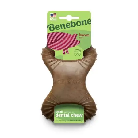 Benebone Dental Chew Bacon іграшка міцна для гризіння Дентал кістка, зі смаком бекону, розмір SMALL, для собак вагою до 13 кг