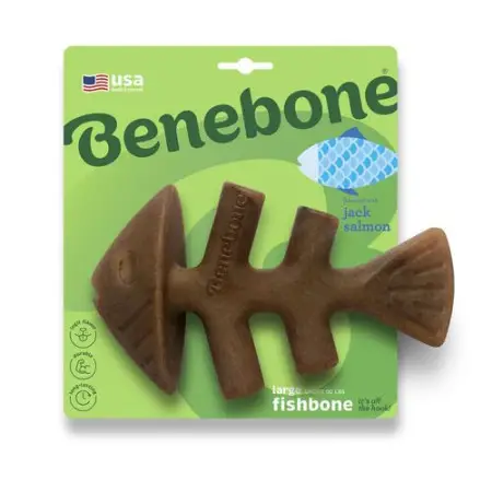 Benebone Fishbone Salmon іграшка міцна для гризіння Рибна кістка, зі смаком лосося, розмір LARGE, для собак вагою до 40 кг