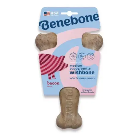 Benebone Puppy Wishbone Bacon іграшка для гризіння Важіль, зі смаком бекону, розмір MEDIUM, для цуценят вагою до 27 кг