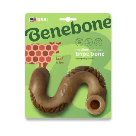 Benebone Tripe Bone Beef игрушка крепкая для грызения Брюхо, со вкусом говяжьего рубца, размер MEDIUM, для собак весом до 27 кг