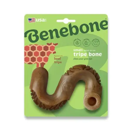 Benebone Tripe Bone Beef іграшка міцна для гризіння Черево, зі смаком яловичого рубця, розмір SMALL, для собак вагою до 13 кг