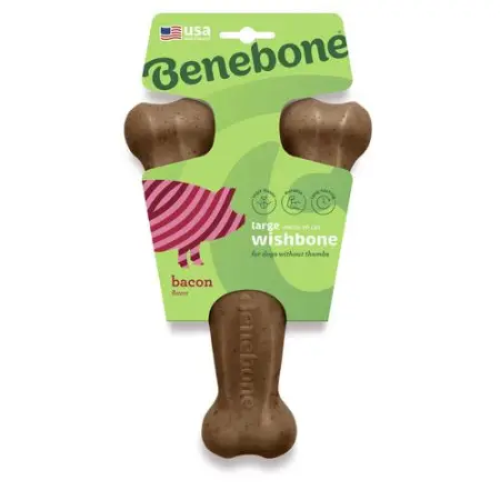 Benebone Wishbone Bacon іграшка міцна для гризіння Важіль, зі смаком бекону, розмір LARGE, для собак вагою до 40 кг