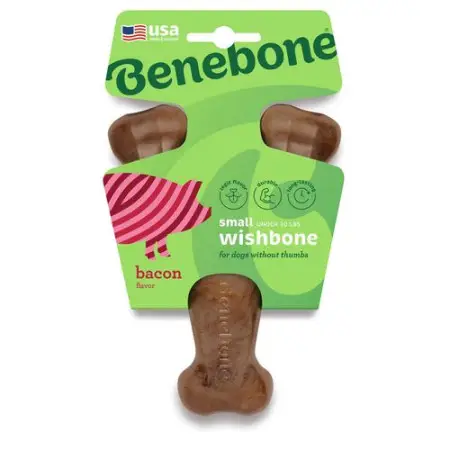Benebone Wishbone Bacon іграшка міцна для гризіння Важіль, зі смаком бекону, розмір SMALL, для собак вагою до 13 кг