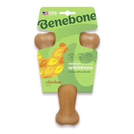 Benebone Wishbone Chicken іграшка міцна для гризіння Важіль, зі смаком курки, розмір MEDIUM, для собак вагою до 27 кг