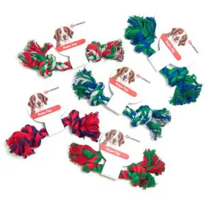 Flamingo Cotton Bone 2 Knots ФЛАМІНГО МОТУЗЯНА КІСТКА 2 вузли іграшка для собак M