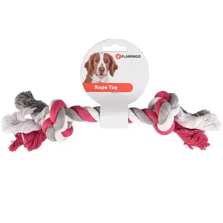 Flamingo Cotton Bone 2 Knots ФЛАМІНГО МОТУЗЯНА КІСТКА 2 вузли іграшка для собак XXL