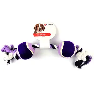 Flamingo Cotton Rope Duotennis ФЛАМІНГО КАНАТ ІЗ ДВОМА М’ЯЧАМИ іграшка для собак