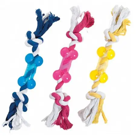 Flamingo Good4Fun Bone With Rope ФЛАМІНГО ГУД ФО ФАН КІСТКА НА МОТУЗЦІ іграшка для собак
