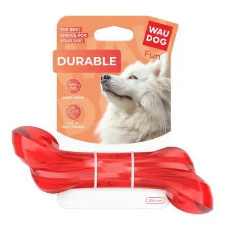 Іграшка для собак WAUDOG Fun Durable Кістка, термопластична гума, 200 мм, червоний