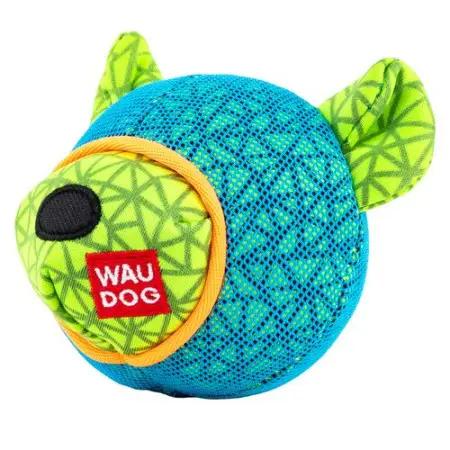 Игрушка для собак WAUDOG Fun,"Мишка", Ш 12 см, Дл 11см голубой