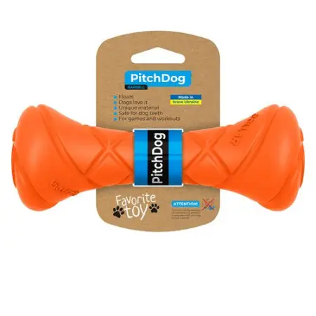 Ігрова гантель для апортировки PitchDog, довжина 19 см, діаметр 7 см помаранчевий