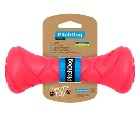 Ігрова гантель для апортировки PitchDog, довжина 19 см, діаметр 7 см рожевий