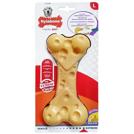 Nylabone Extreme Chew Cheese Bone НІЛАБОН СИРНА КІСТКА жувальна іграшка L, для собак до 23 кг, смак сиру