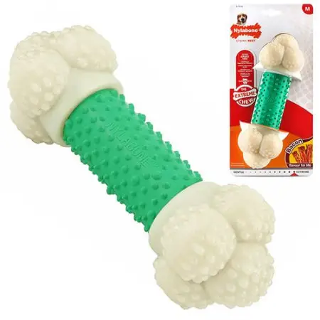 Nylabone Extreme Chew Double Action НІЛАБОН ПОДВІЙНА ДІЯ жувальна іграшка M, для собак до 16 кг, смак бекону