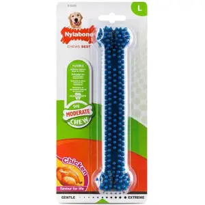 Nylabone Moderate Chew Dental Bone НІЛАБОН ДЕНТАЛ БОУН жувальна іграшка L, для собак до 23 кг, смак курки