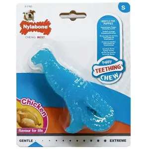 Nylabone Puppy Chew Dinosaur НІЛАБОН ДИНОЗАВР жувальна іграшка S, для цуценят до 11 кг, смак курки