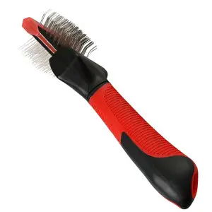 Flamingo Soft Slicker Brush 2in1 ФЛАМІНГО СЛІКЕР М’ЯКИЙ 2в1 пуходерка для собак малих та средніх порід , S/M