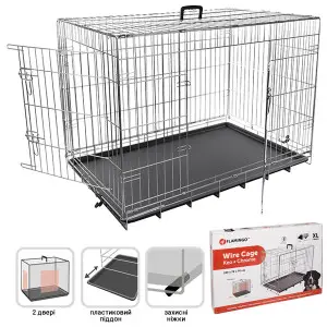 Flamingo Wire Cage Keo Silver ФЛАМІНГО КЕО СІЛЬВЕР КЛІТКА 2-х дверна для собак , 109х70х76 см