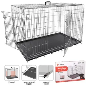 Flamingo Wire Cage Keo Silver ФЛАМІНГО КЕО СІЛЬВЕР КЛІТКА 2-х дверна для собак , 120х76х82 см