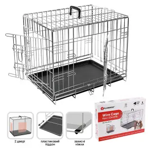 Flamingo Wire Cage Keo Silver ФЛАМІНГО КЕО СІЛЬВЕР КЛІТКА 2-х дверна для собак , 63х43х49 см