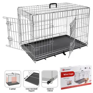 Flamingo Wire Cage Keo Silver ФЛАМІНГО КЕО СІЛЬВЕР КЛІТКА 2-х дверна для собак , 93х57х62 см