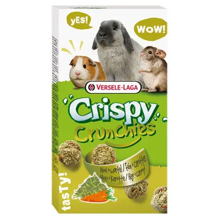 Versele-Laga Crispy Crunchies Hay + Carrot КРІСПІ ПЕЧИВО СІНО ТА МОРКВА ласощі для кроликів, гризунів , 75 г