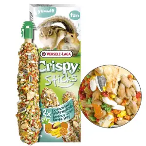Versele-Laga Crispy Sticks Exotic Fruit ВЕРСЕЛЕ-ЛАГА КРІСПІ ЕКЗОТИЧНІ ФРУКТИ ласощі для хом’яків, білок 2 шт. х 55 г
