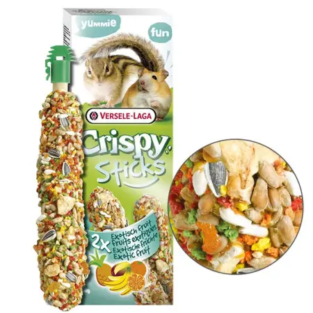 Versele-Laga Crispy Sticks Exotic Fruit ВЕРСЕЛЕ-ЛАГА КРІСПІ ЕКЗОТИЧНІ ФРУКТИ ласощі для хом’яків, білок 2 шт. х 55 г