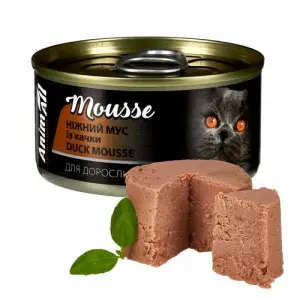 Вологий корм AnimAll для котів ніжний мус із качки, 80г